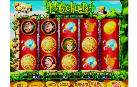Máquina tragamonedas de casino con monedas Habichuelas, grandes beneficios de México