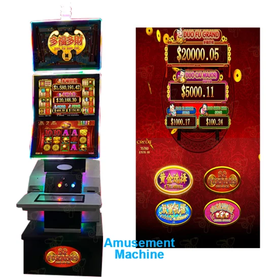 Máquina de juego de tragamonedas de fábrica China, gabinete gratuito de casino americano de diversión popular, Fu Duo Cai
